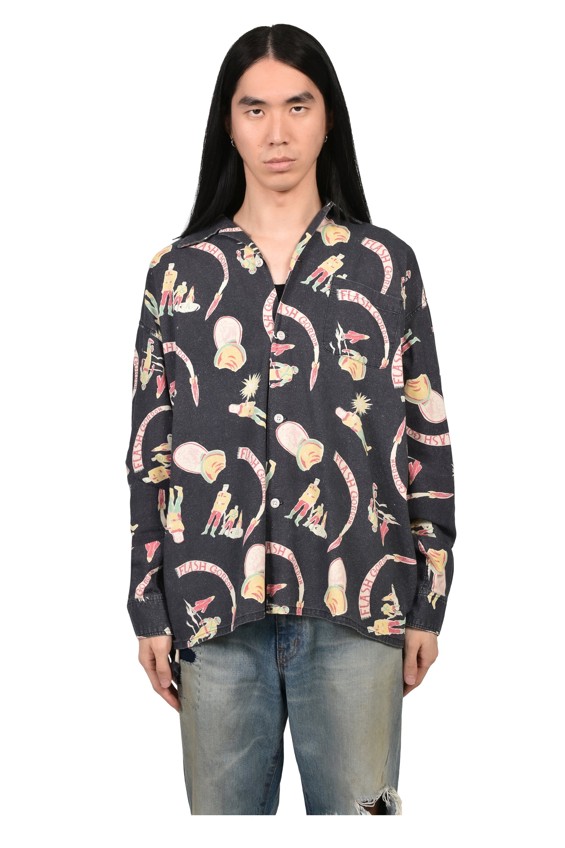 SPACE AGE FLANNEL SHIRT / BLK