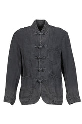 BLACK LINEN CHINESE JACKET / BLK