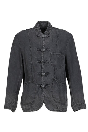 BLACK LINEN CHINESE JACKET / BLK