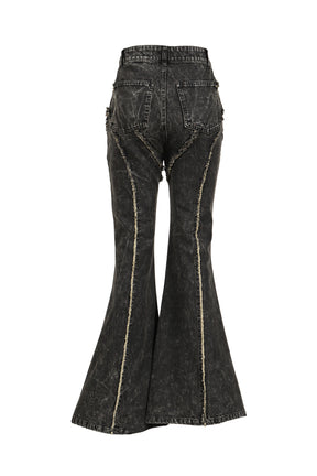 FLARE DENIM PANTS / BLACK