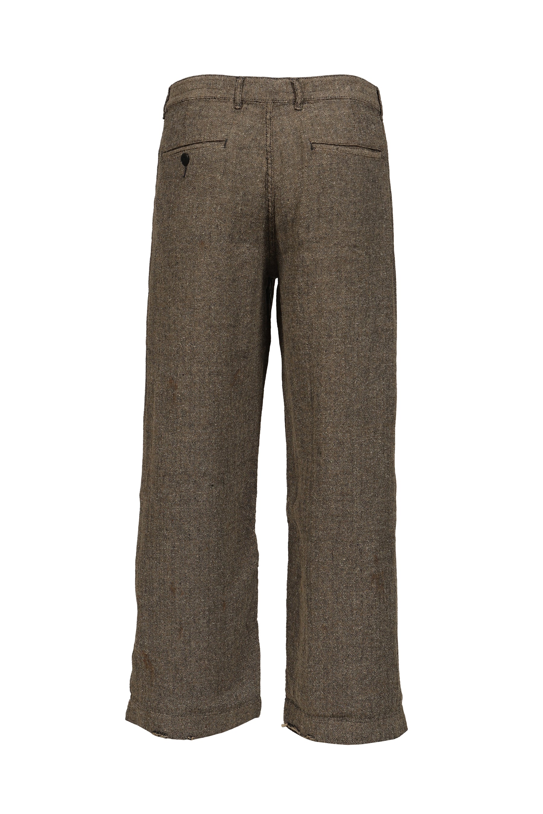 REPAIR TROUSERS / IVORY BLACK HERRINGBONE