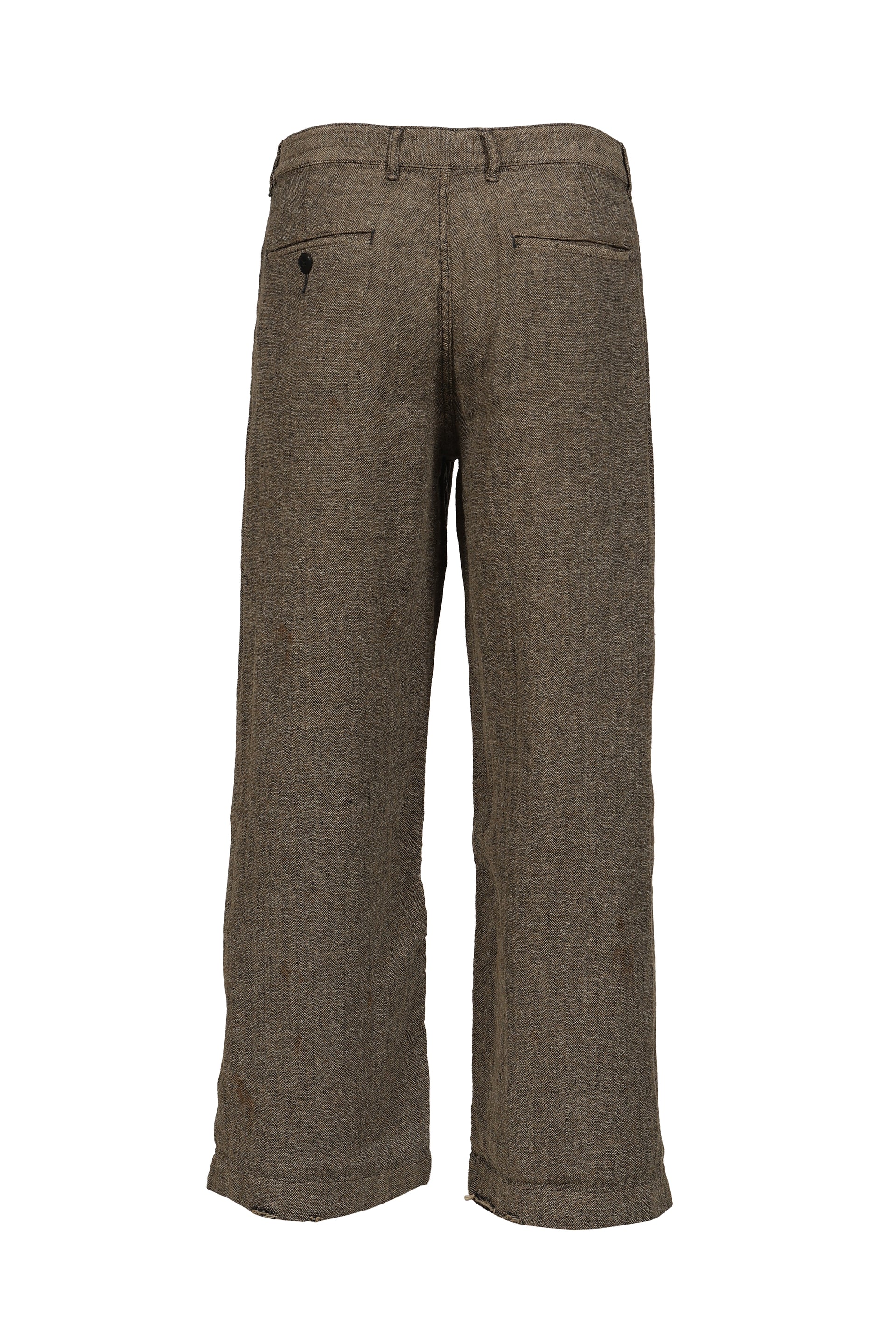 REPAIR TROUSERS / IVORY BLACK HERRINGBONE