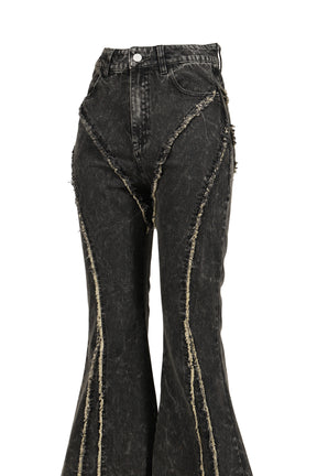 FLARE DENIM PANTS / BLACK