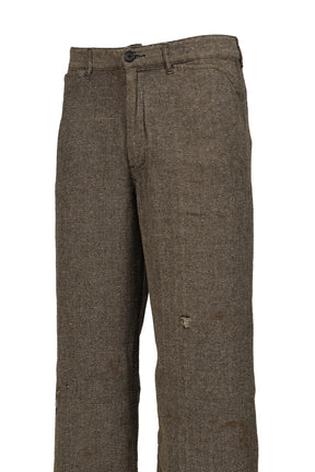 REPAIR TROUSERS / IVORY BLACK HERRINGBONE