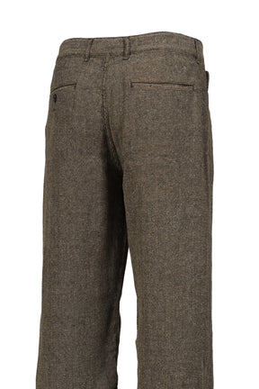 REPAIR TROUSERS / IVORY BLACK HERRINGBONE