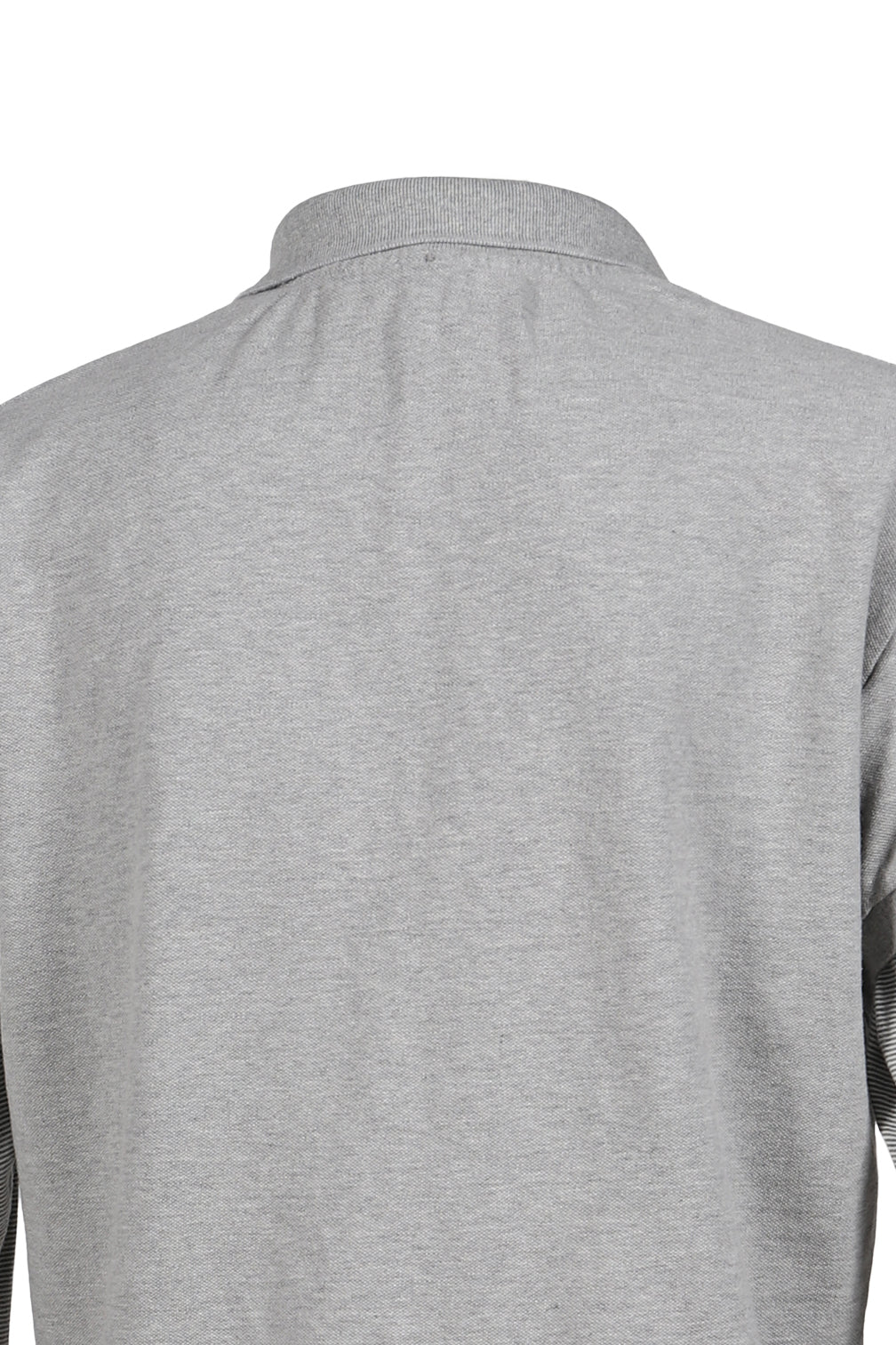 FUR COLLAR LAYERED POLO T SHIRTS / GRY