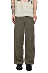 REPAIR TROUSERS / IVORY BLACK HERRINGBONE