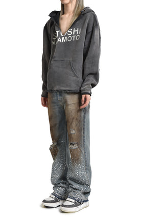 DESTRUCTO HOODIE / WASHED BLK