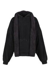 MESH SHOULDER TOWEL HOODIE / WASHED BLK