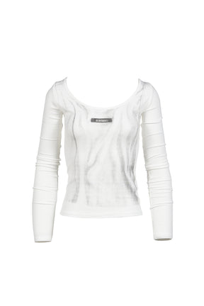 BOHEMSEO TROMPE-L'OEIL TOP / WHT