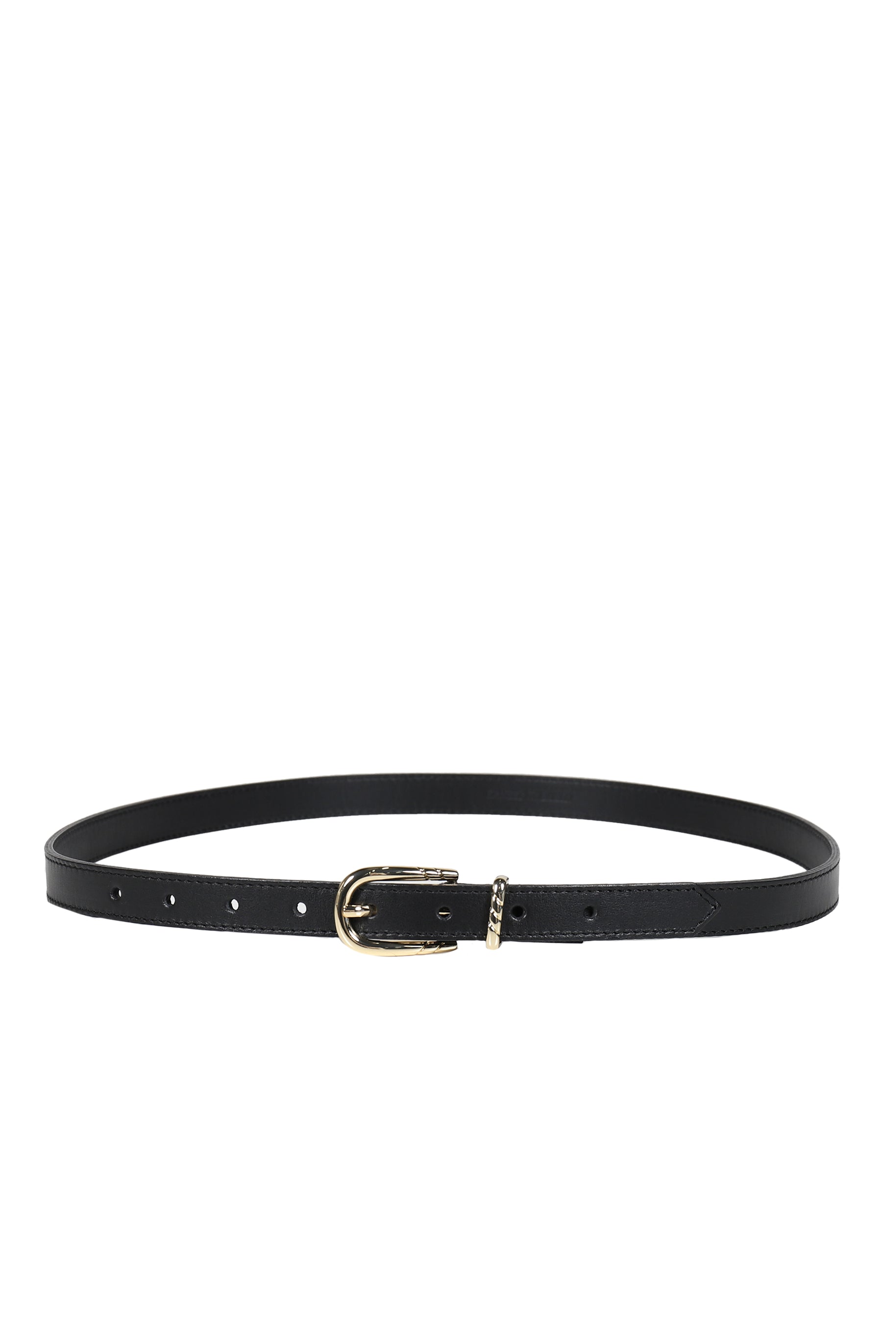 SKINNY LEATHER BELT / BLK