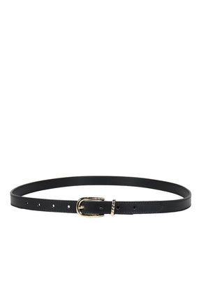 SKINNY LEATHER BELT / BLK