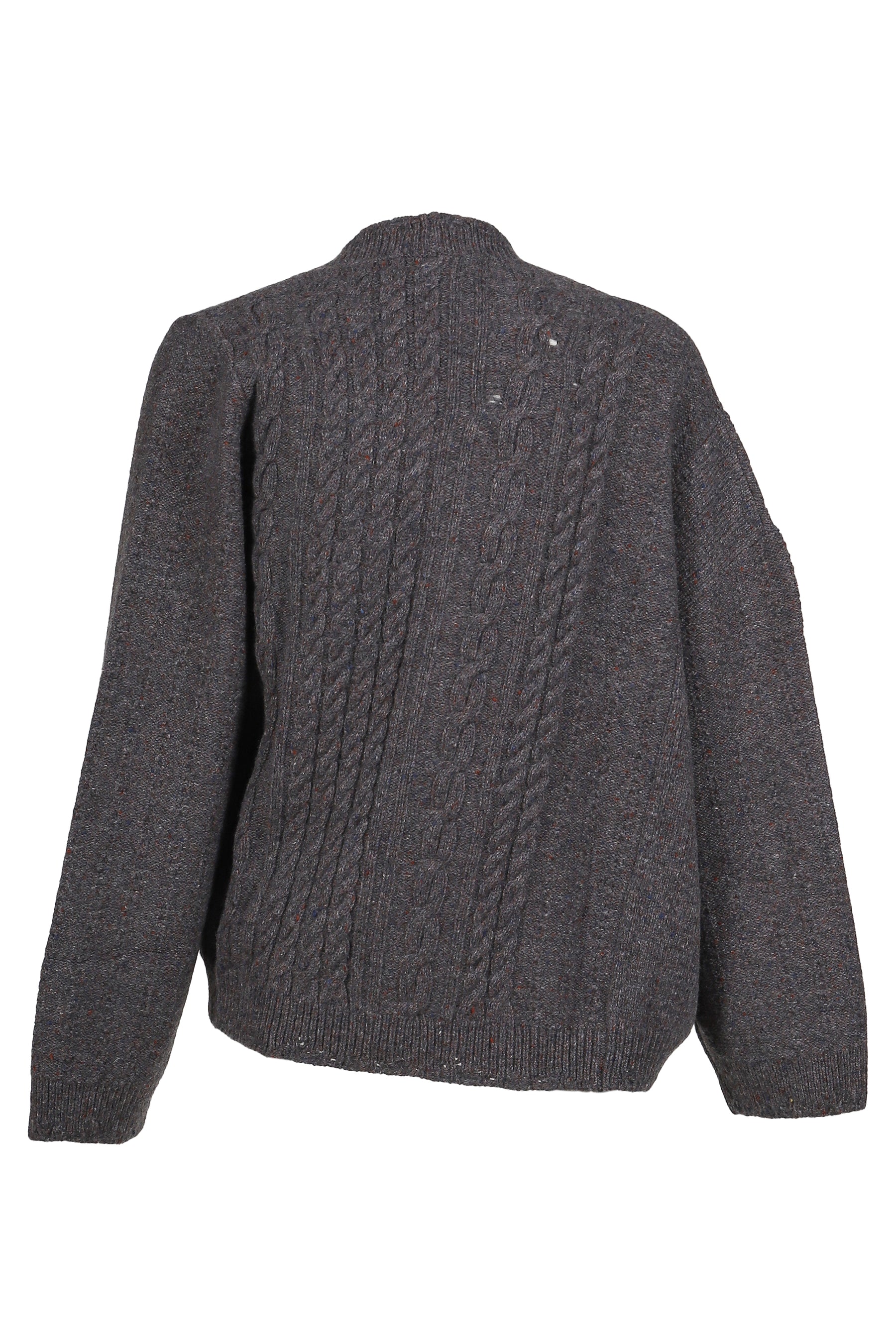 ASYMMETRICAL CARDIGAN / TWEED GRY