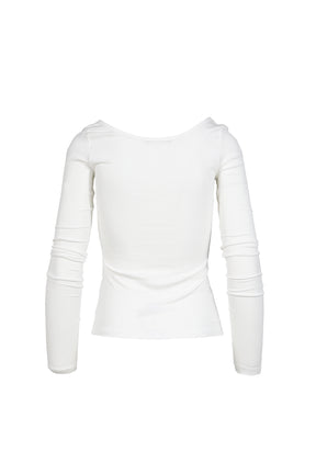 BOHEMSEO TROMPE-L'OEIL TOP / WHT