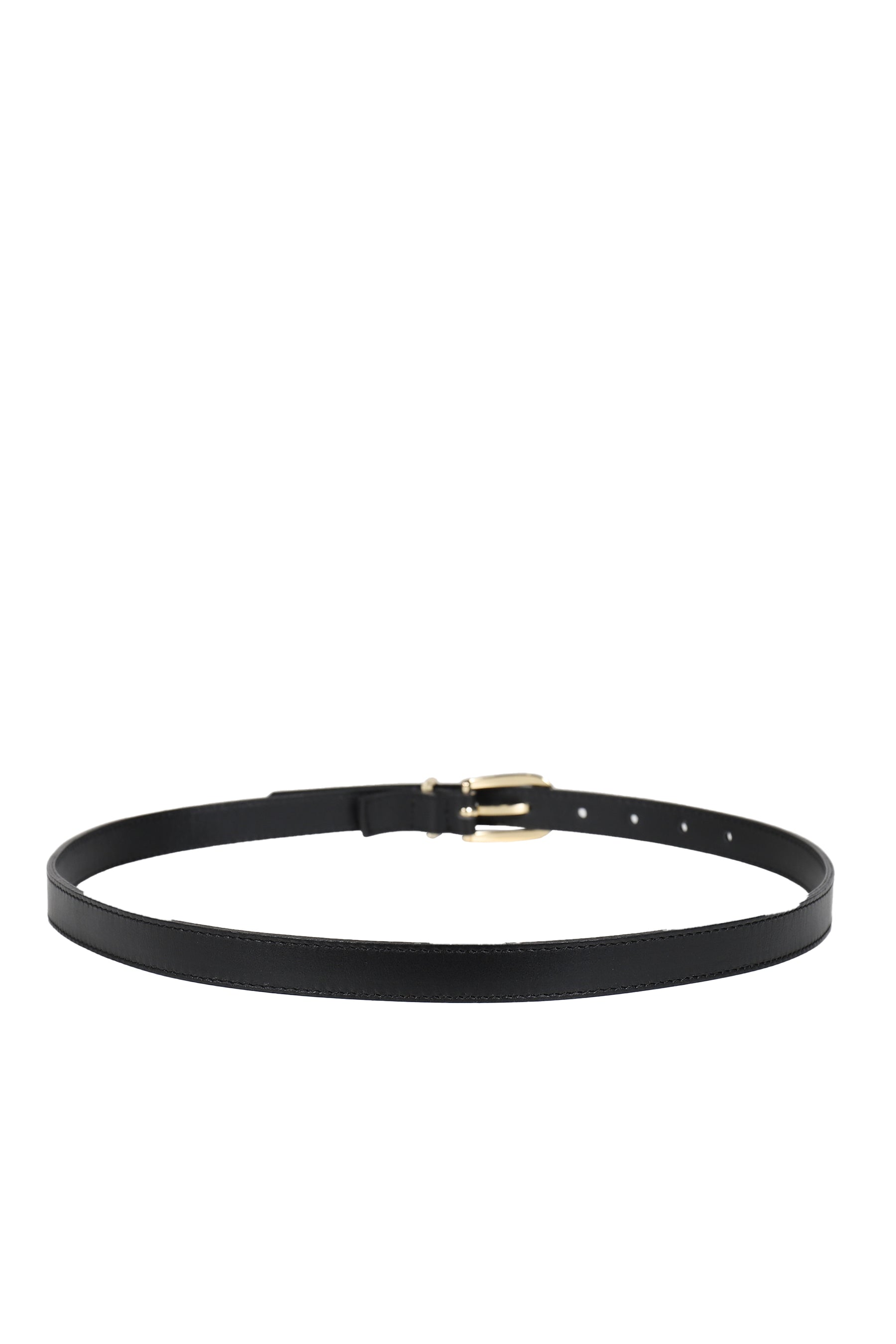SKINNY LEATHER BELT / BLK