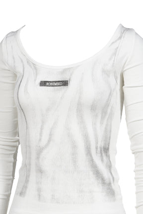 BOHEMSEO TROMPE-L'OEIL TOP / WHT