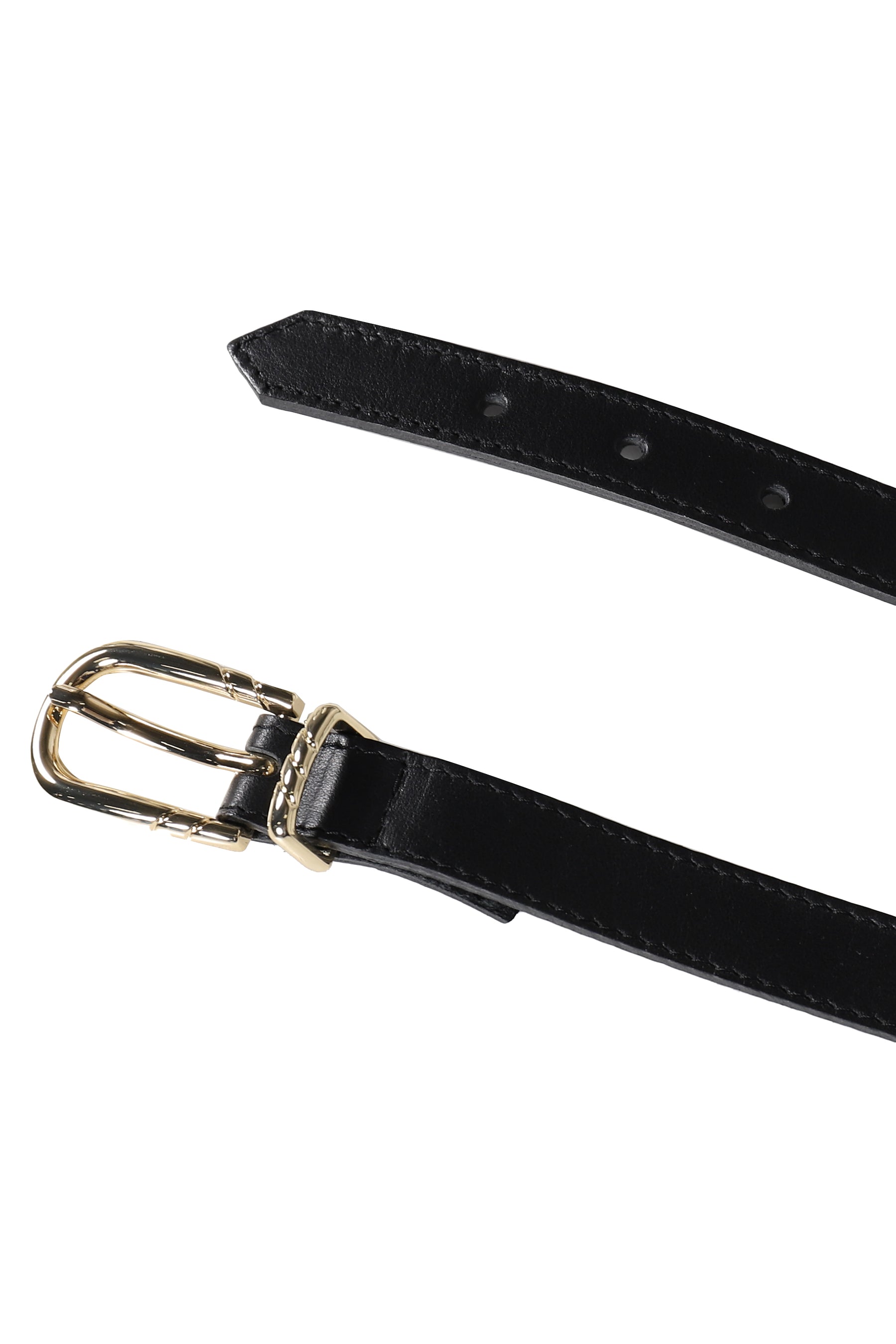 SKINNY LEATHER BELT / BLK