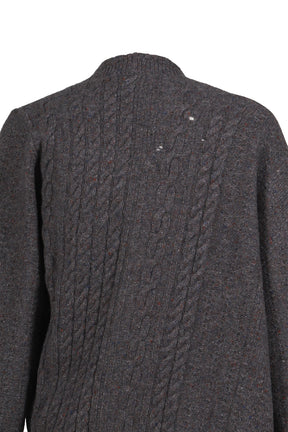 ASYMMETRICAL CARDIGAN / TWEED GRY