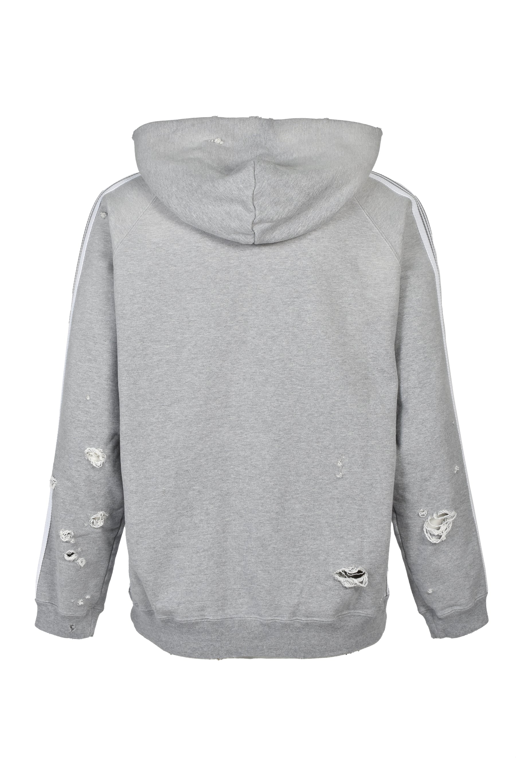 ZIPPED TRACK HOODY - COTTON JERSEY / DAMAGED (20TH EXCLUSIVE) / GRY