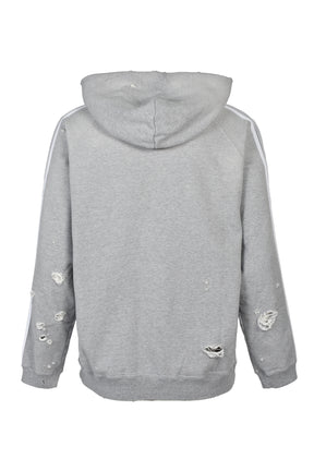 ZIPPED TRACK HOODY - COTTON JERSEY / DAMAGED (20TH EXCLUSIVE) / GRY