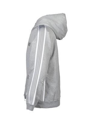 ZIPPED TRACK HOODY - COTTON JERSEY / DAMAGED (20TH EXCLUSIVE) / GRY