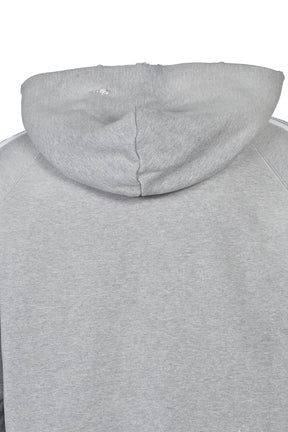 ZIPPED TRACK HOODY - COTTON JERSEY / DAMAGED (20TH EXCLUSIVE) / GRY