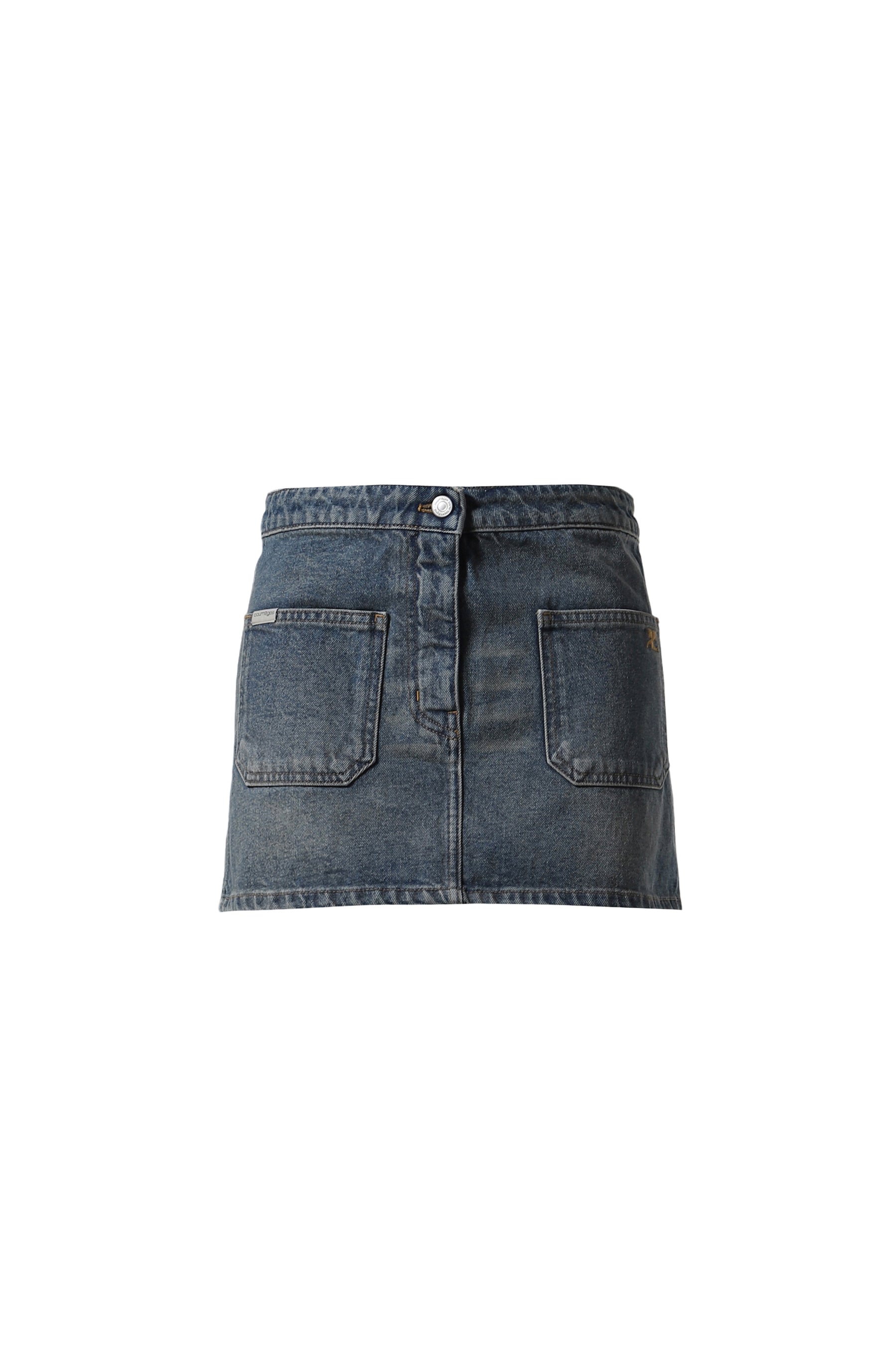 2-POCKET DENIM MINI SKIRT / VINTAGE MEDIUM BLU