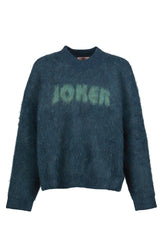 BRUSHED MOHAIR V-NECK JUMPER / GRN