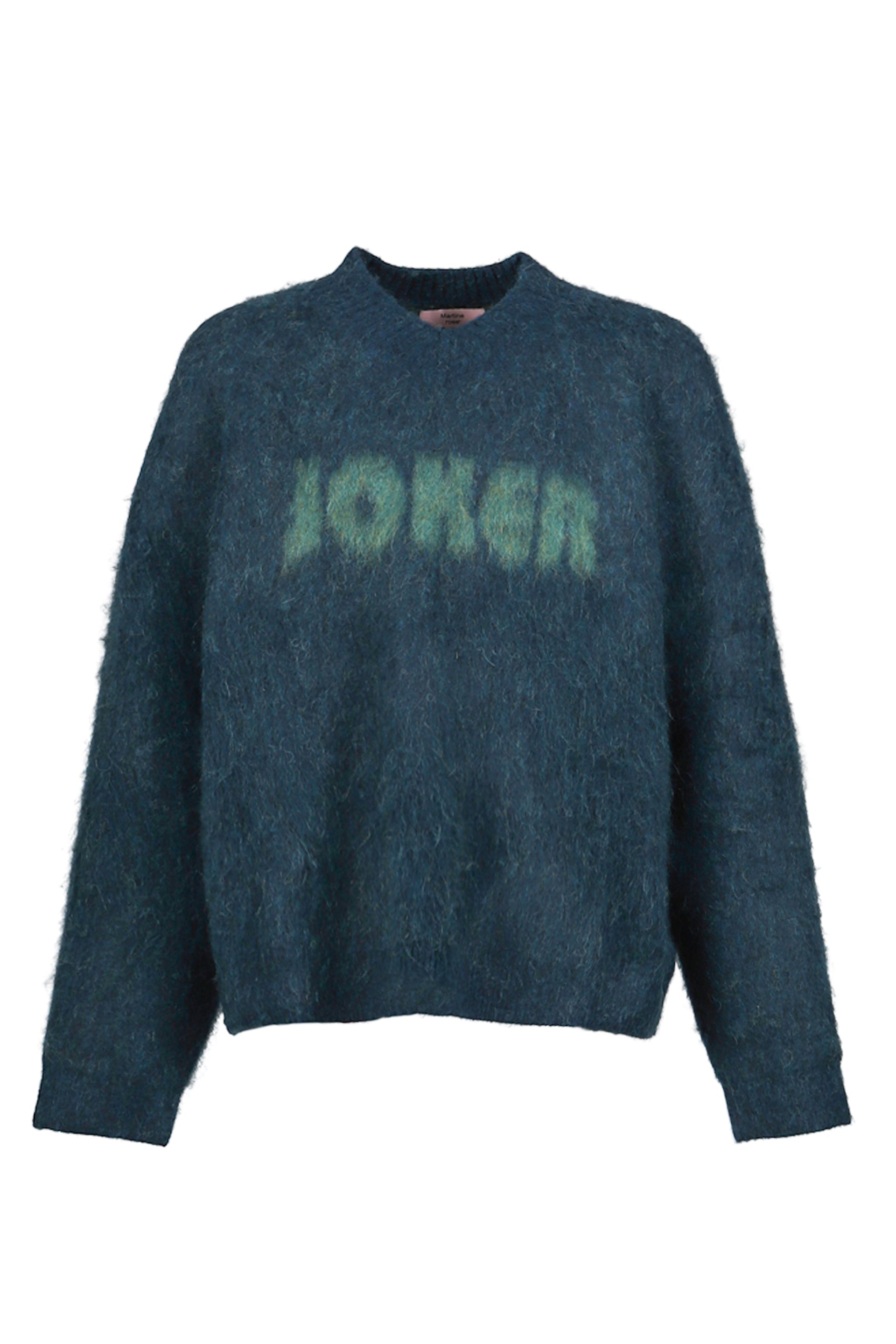 BRUSHED MOHAIR V-NECK JUMPER / GRN