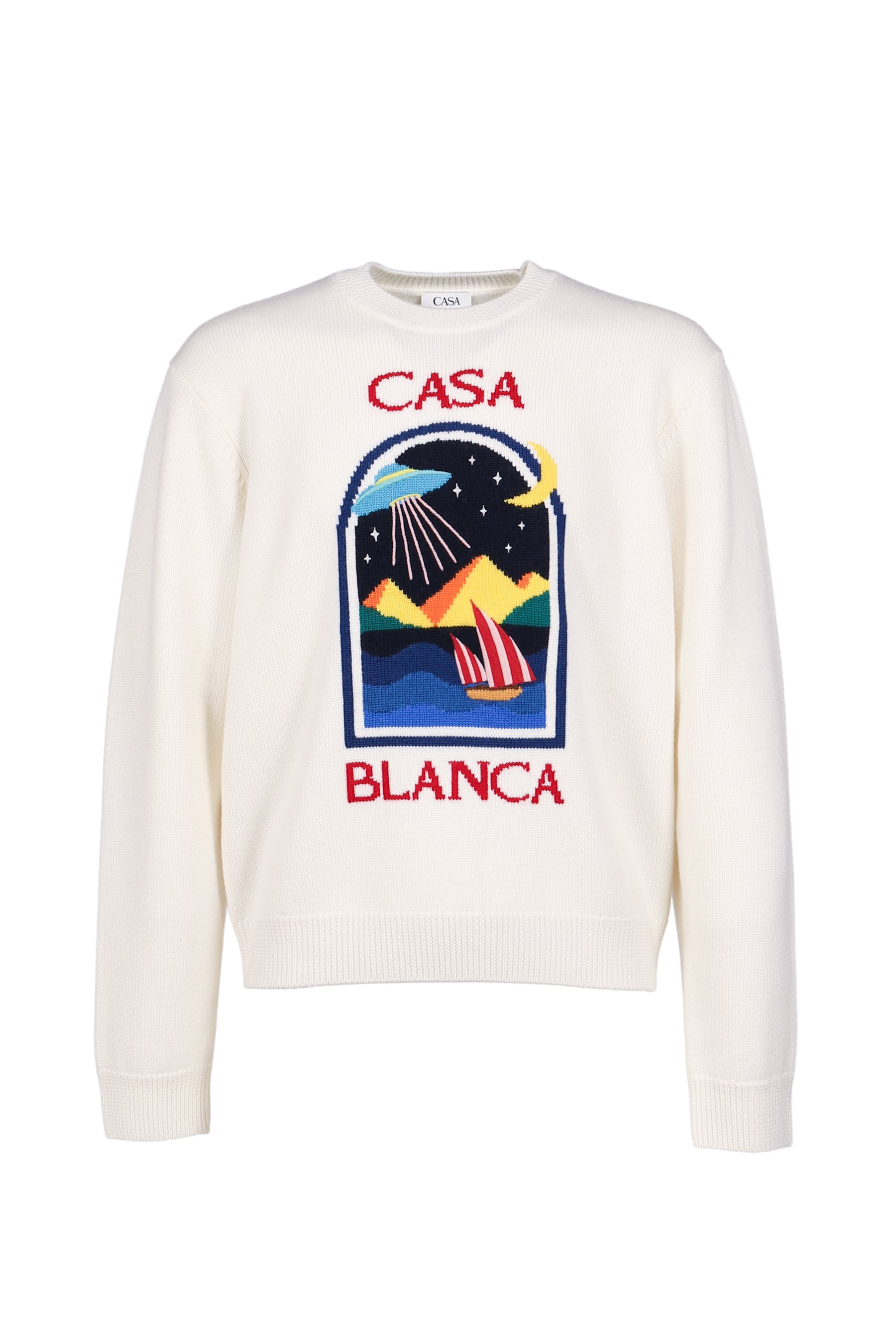 PYRAMID ABDUCTION CREW NECK / WHT