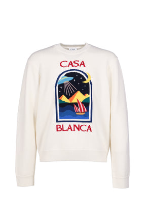 PYRAMID ABDUCTION CREW NECK / WHT