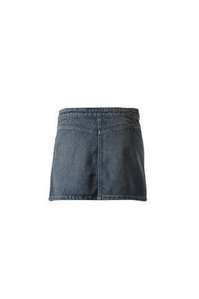 2-POCKET DENIM MINI SKIRT / VINTAGE MEDIUM BLU