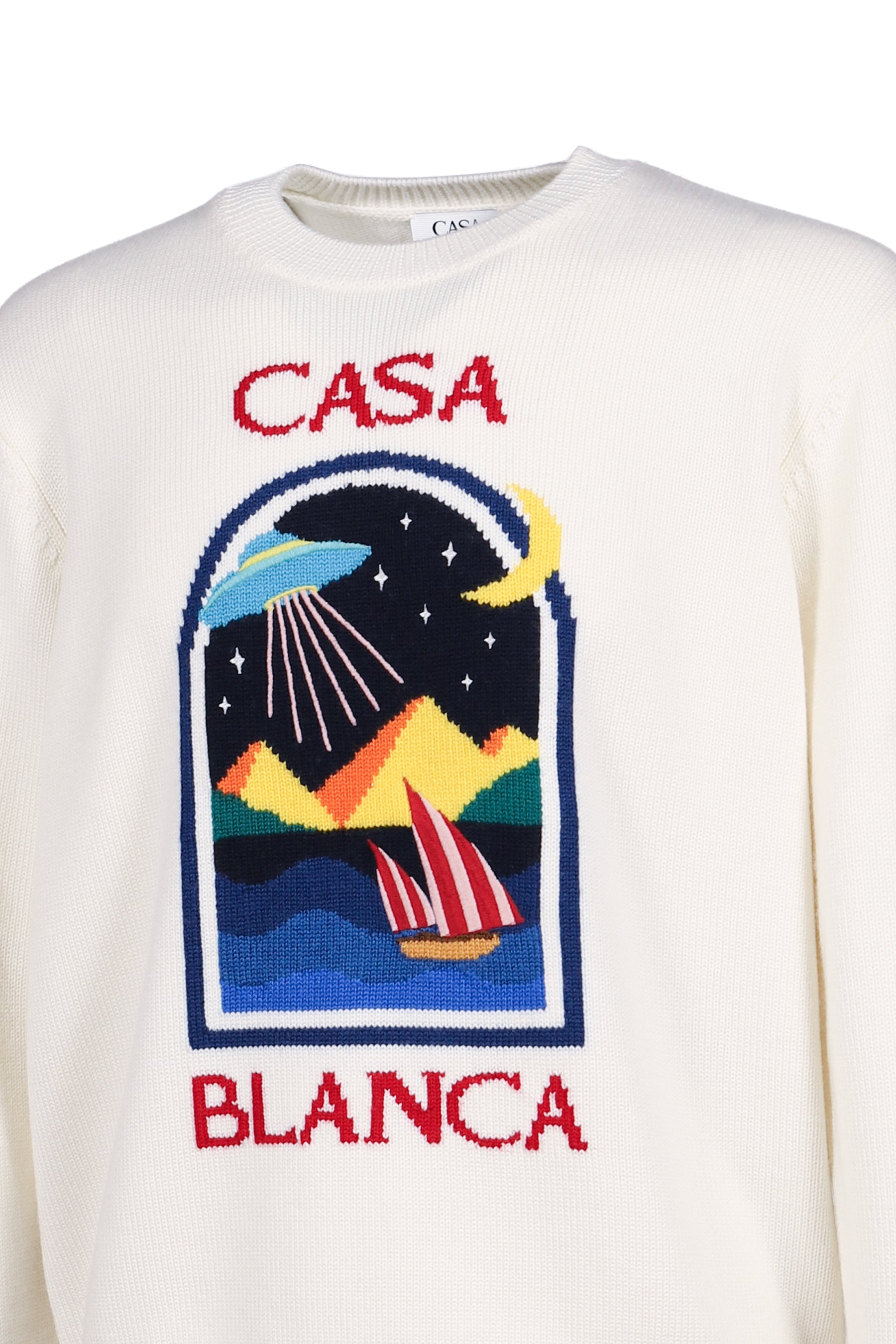 PYRAMID ABDUCTION CREW NECK / WHT