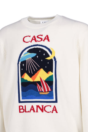 PYRAMID ABDUCTION CREW NECK / WHT