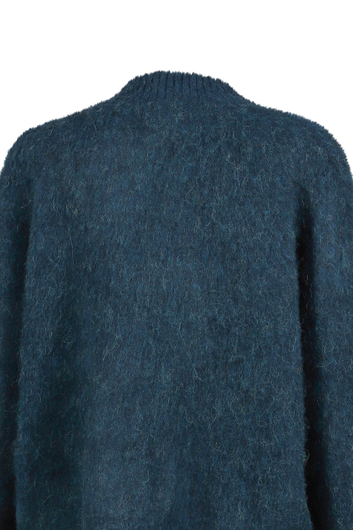 BRUSHED MOHAIR V-NECK JUMPER / GRN