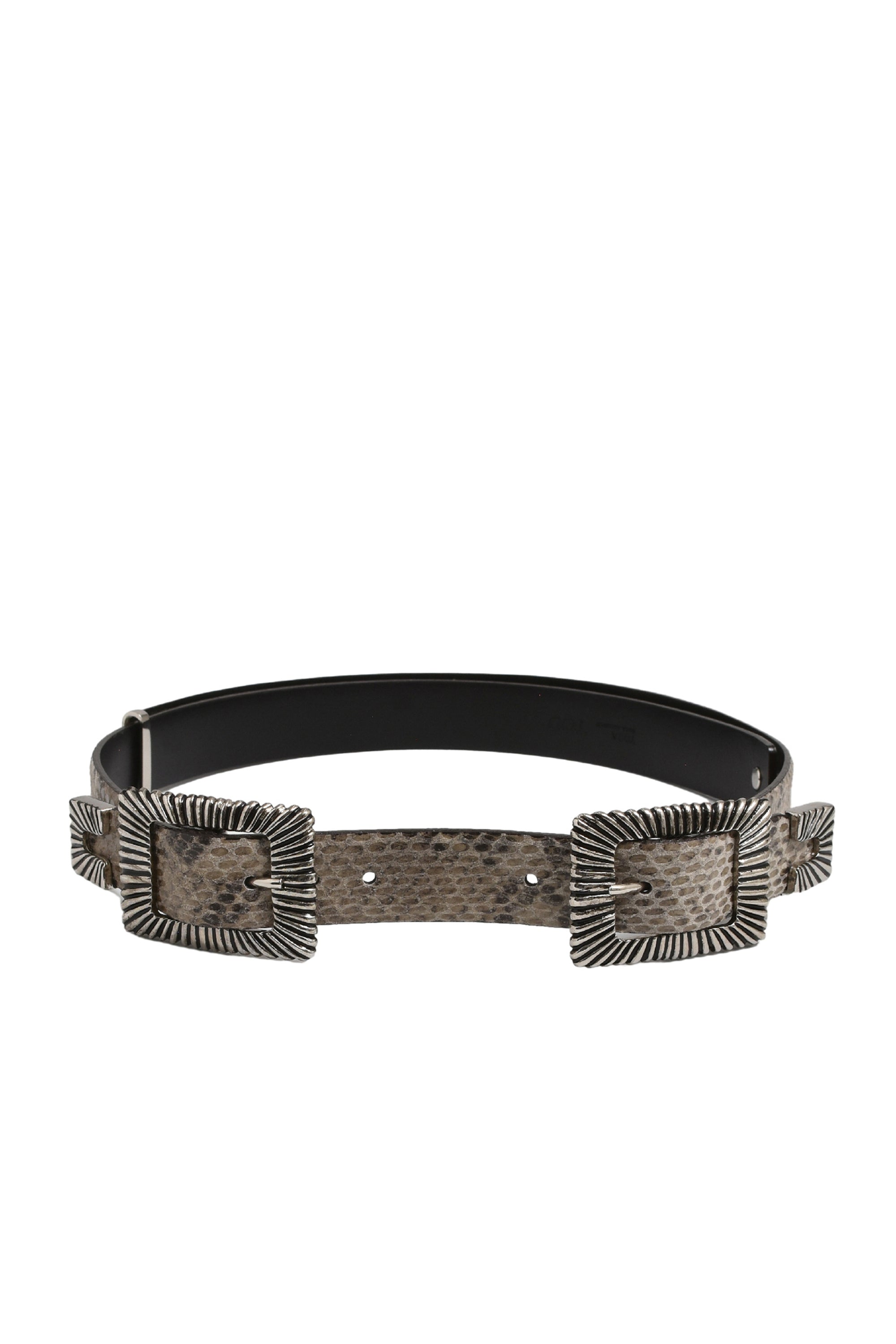 TOGA トーガ SS24 DOUBLE SQUARE BUCKLE BELT / SNAKE - NUBIAN