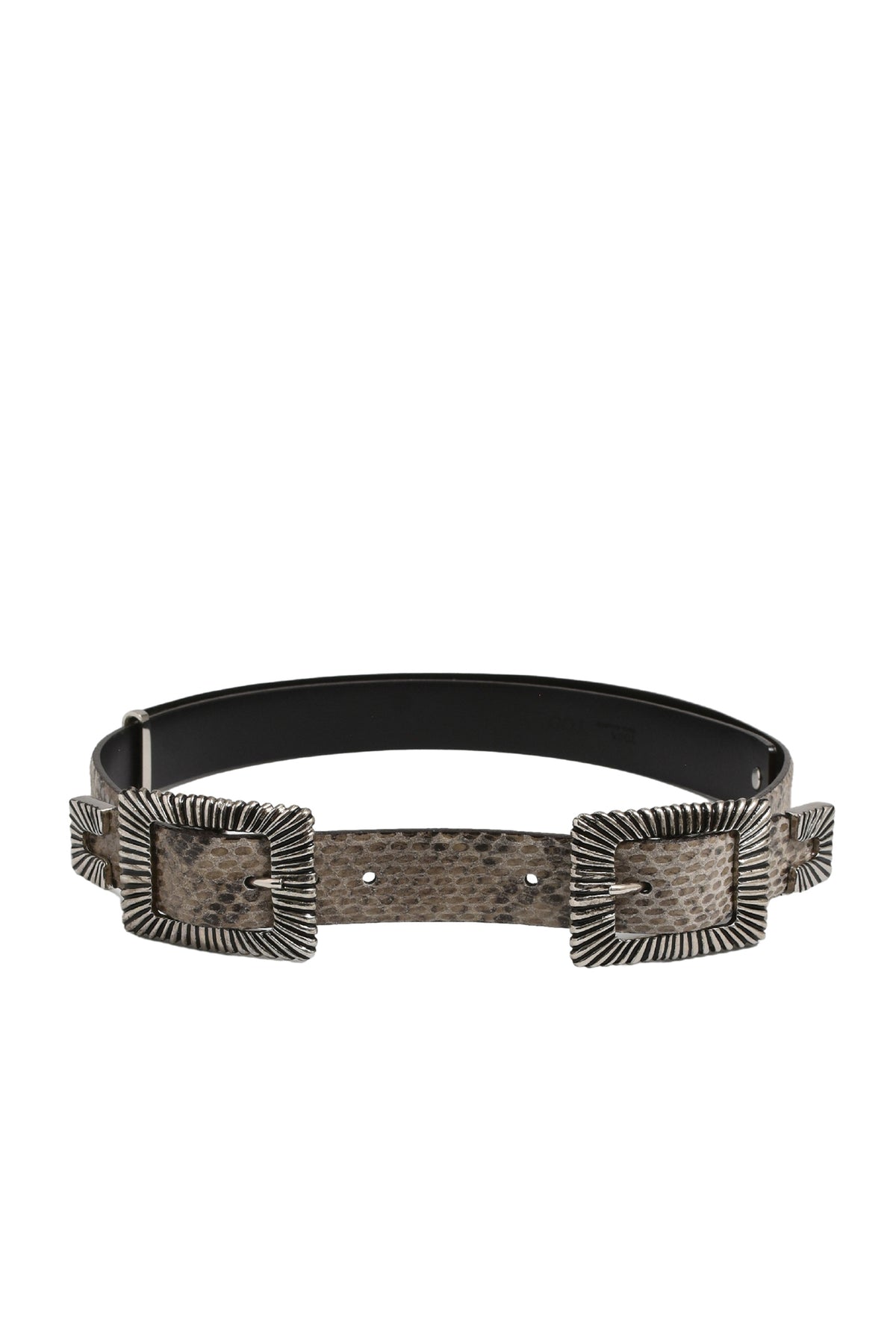 DOUBLE SQUARE BUCKLE BELT / SNAKE