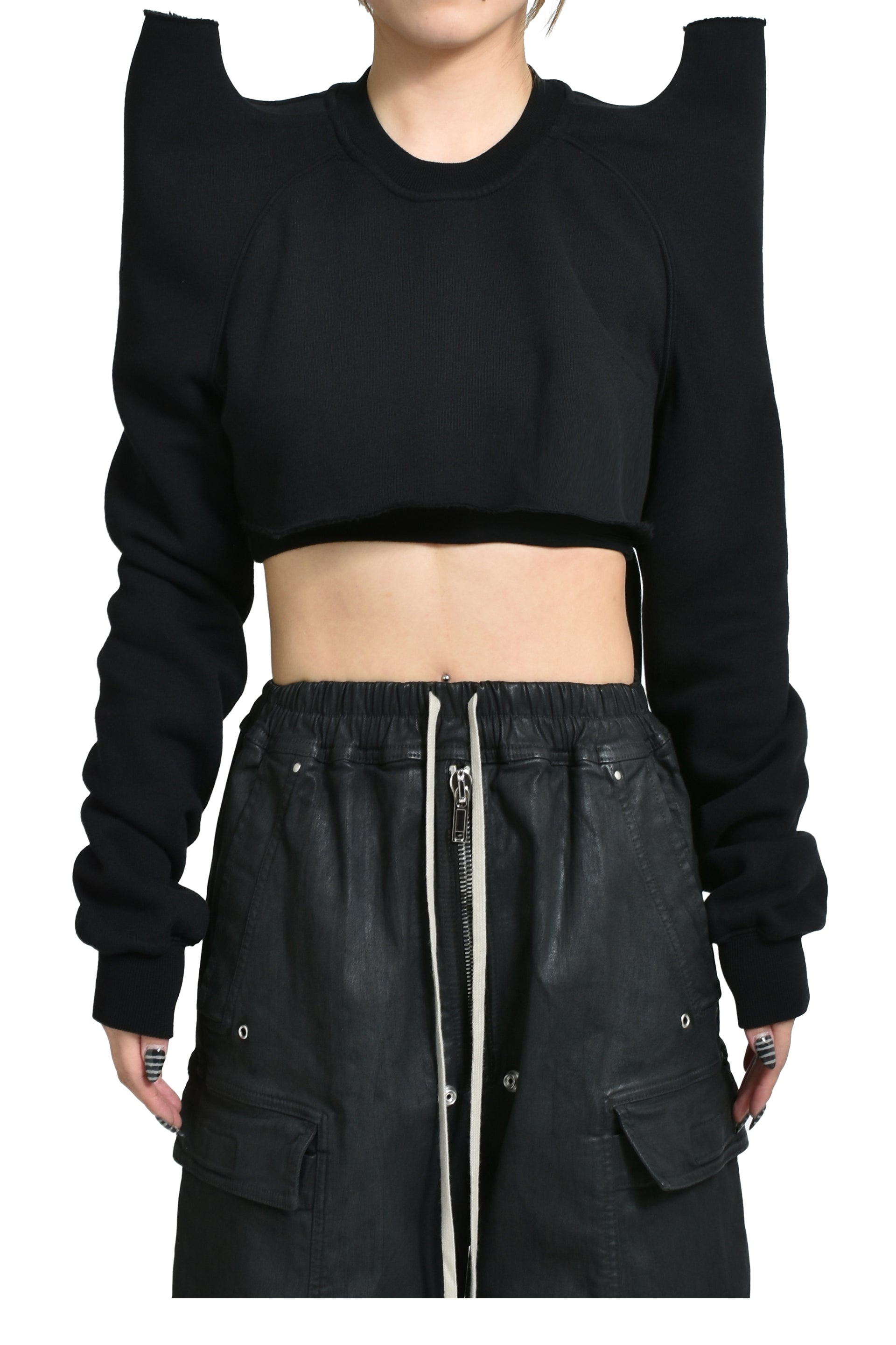 Rick Owens DRKSHDW CROPPED TECSWEAT / BLK