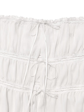 DREAMY LACE SHIRRING TOP / WHT