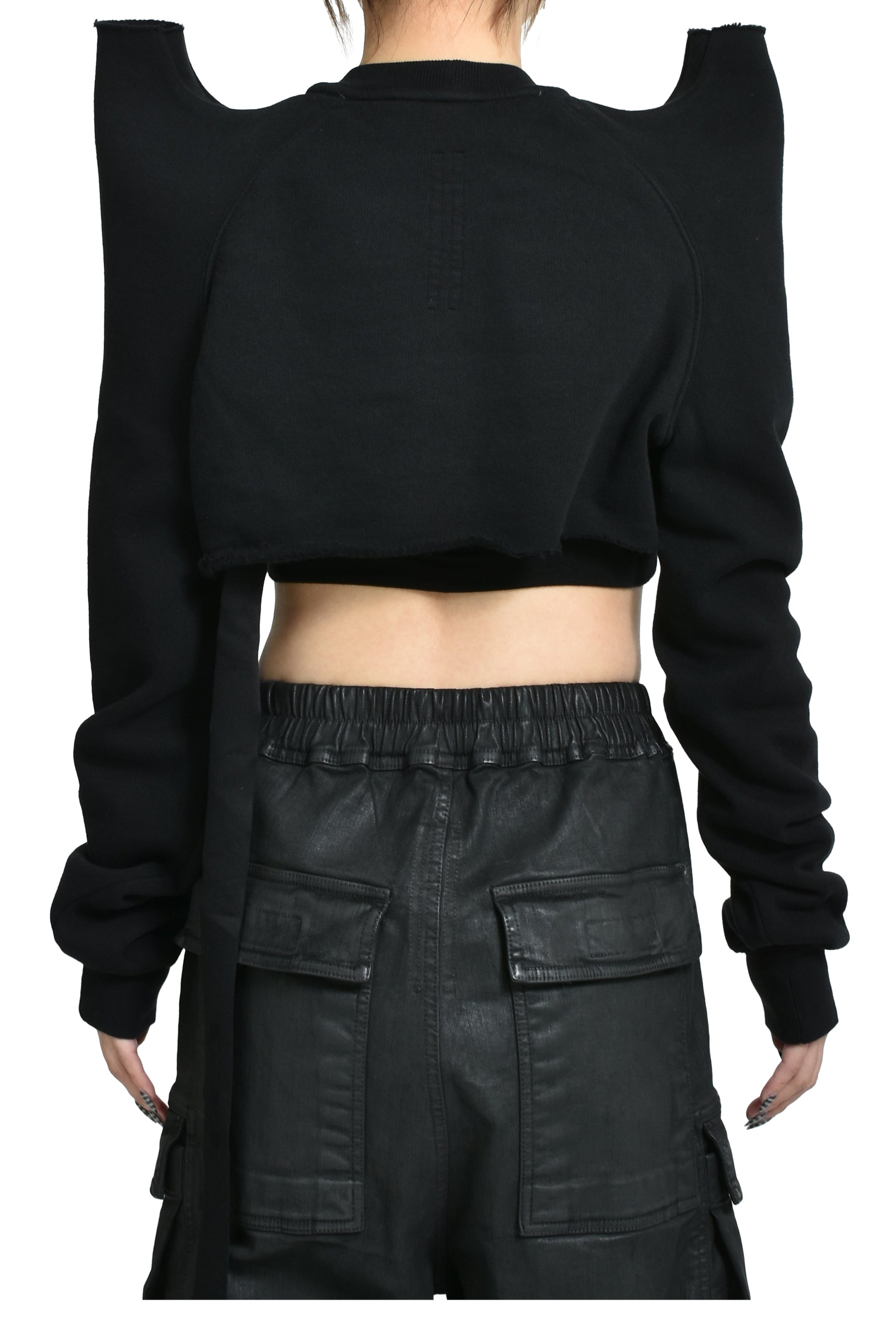 Rick Owens DRKSHDW CROPPED TECSWEAT / BLK