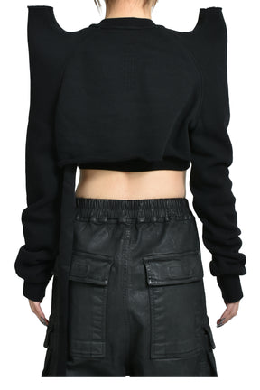 Rick Owens DRKSHDW CROPPED TECSWEAT / BLK