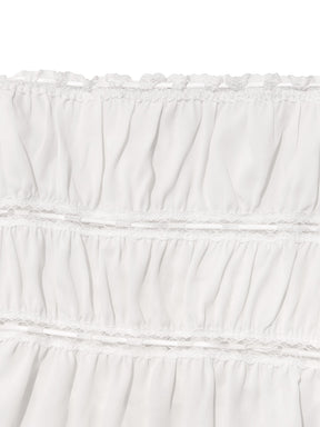 DREAMY LACE SHIRRING TOP / WHT