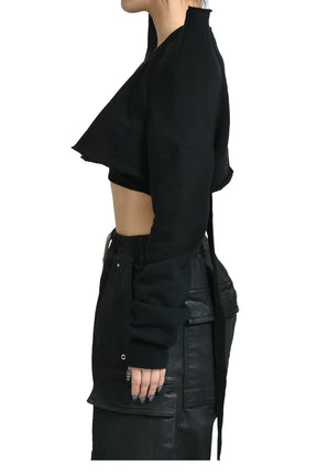 Rick Owens DRKSHDW CROPPED TECSWEAT / BLK