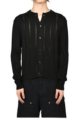 NATEL BRUSHED RIB CARDIGAN / BLK