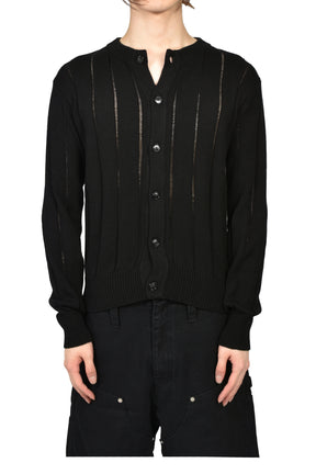 NATEL BRUSHED RIB CARDIGAN / BLK