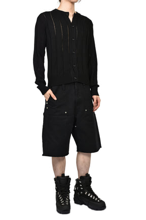 NATEL BRUSHED RIB CARDIGAN / BLK