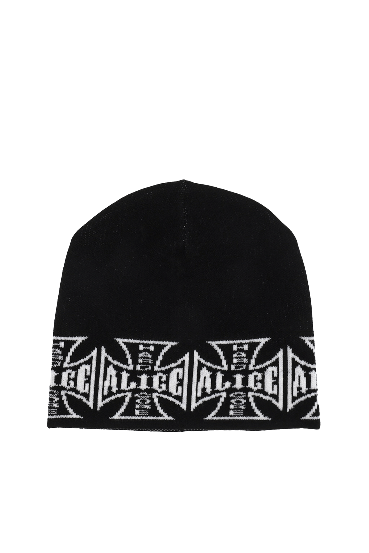 JACUARD CHOPPER BEANIE / BLK