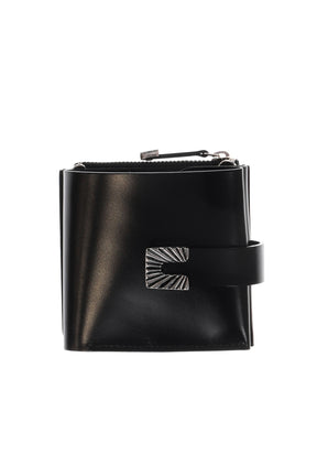 LEATHER SHOULDER WALLET SQUARE TIP / BLK