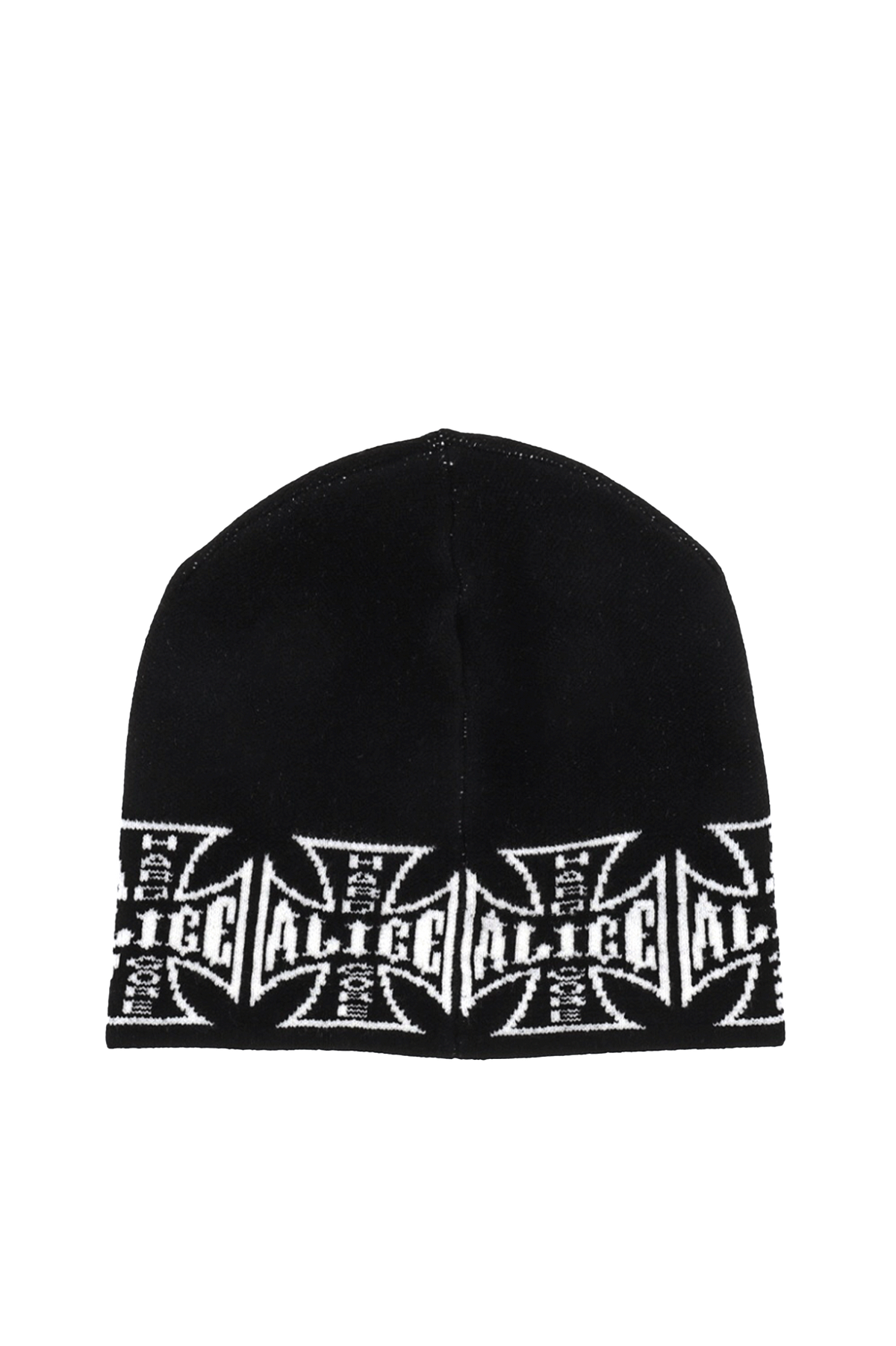 JACUARD CHOPPER BEANIE / BLK