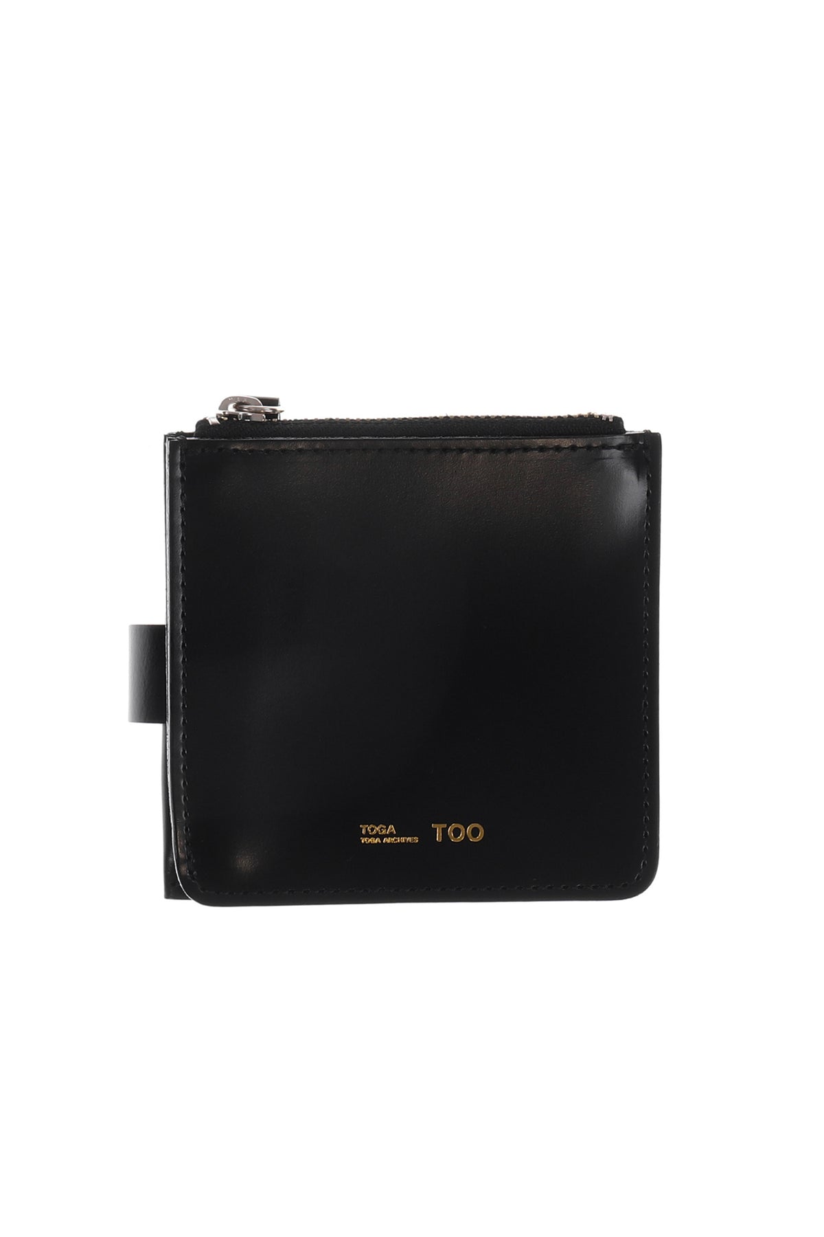 LEATHER SHOULDER WALLET SQUARE TIP / BLK